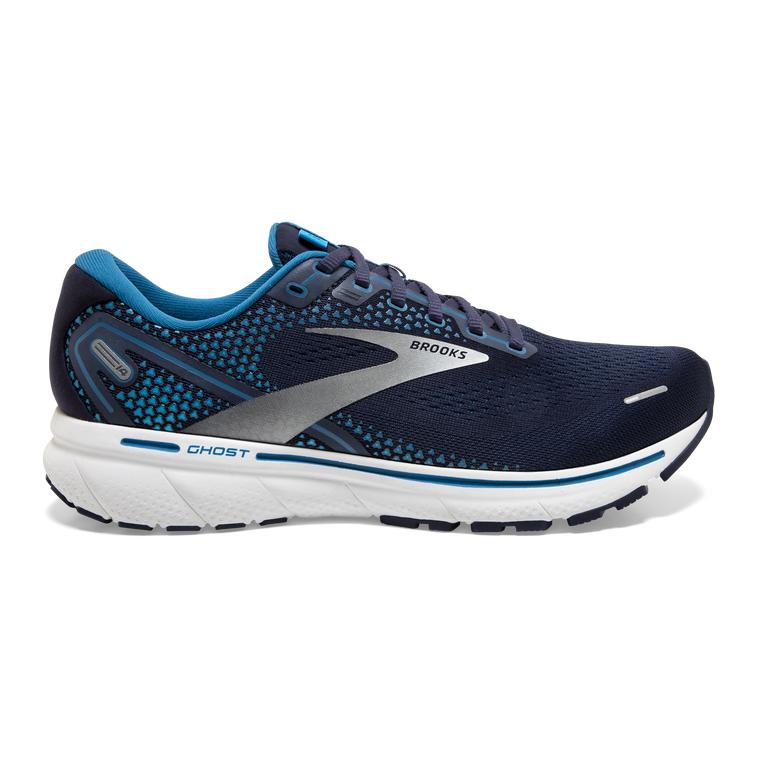 Brooks GHOST 14 Cushioned Road Running Shoes Mens Canada - Navy/Stellar/White (IWN805369)